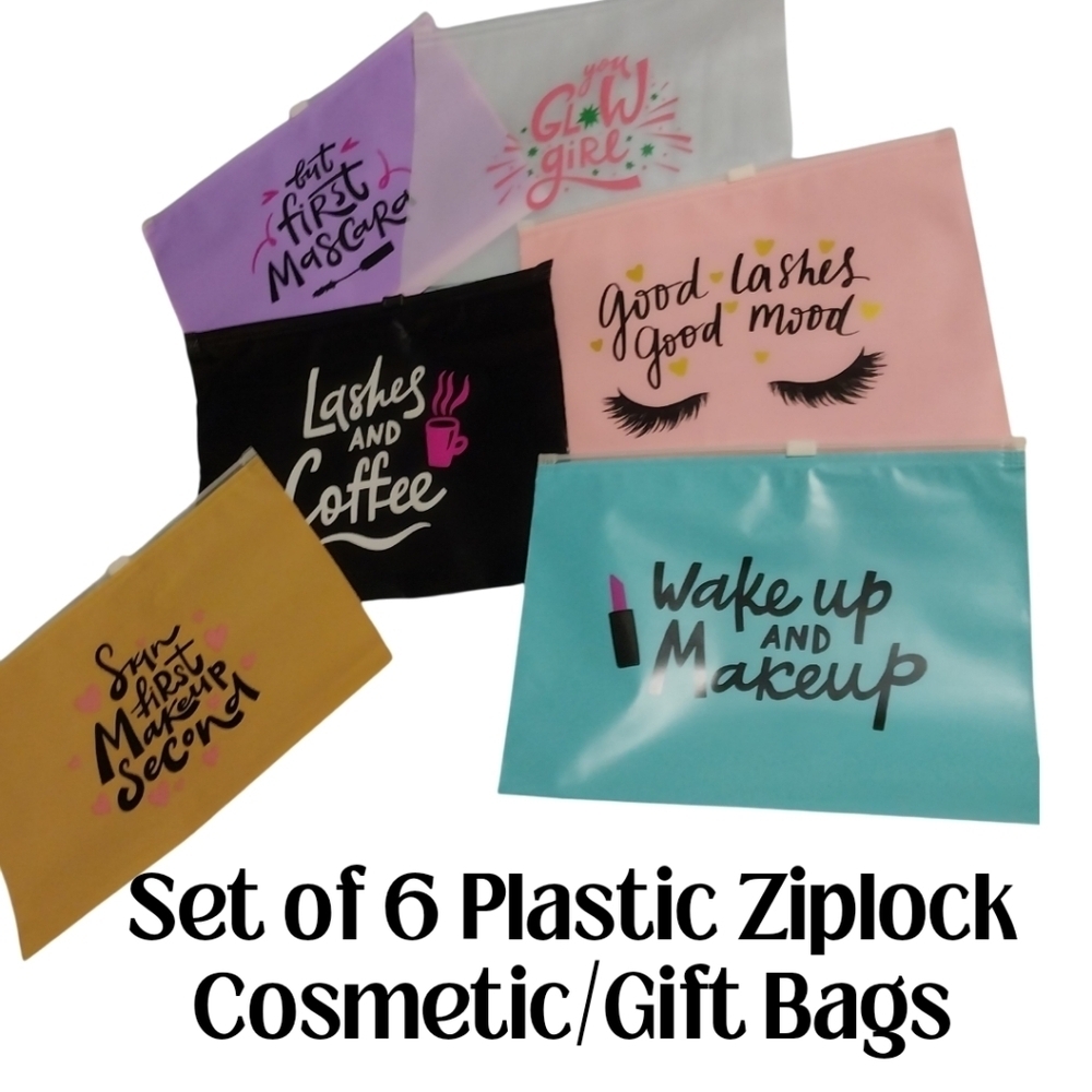 COSMETIC/GIFT ZIPLOCK BAGS SET OF 6